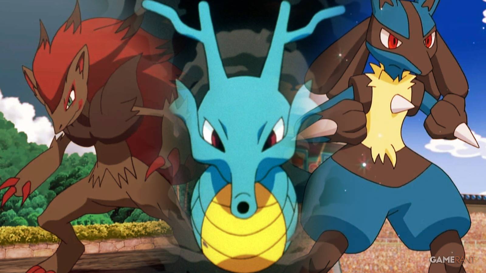 Pokemon Zoroark, Kingdra, Lucario