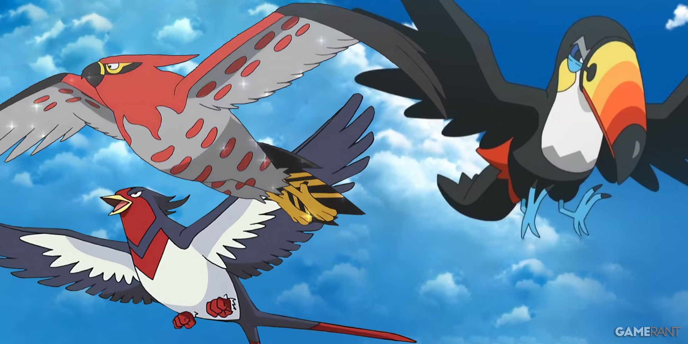 Flying Type Pokemon soaring through the sky