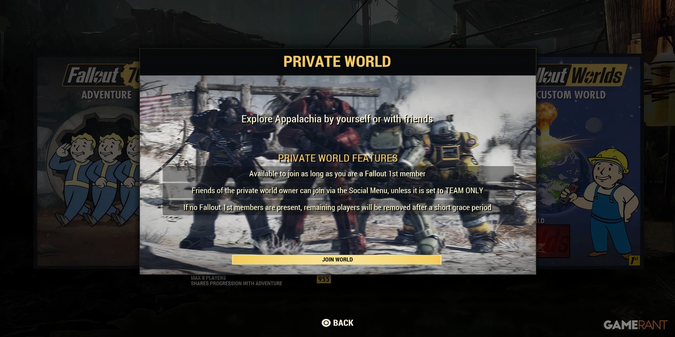 Private World Description in Fallout 76