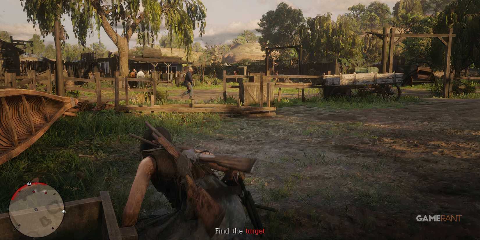 Sneaking around a town on a bounty hunter mission