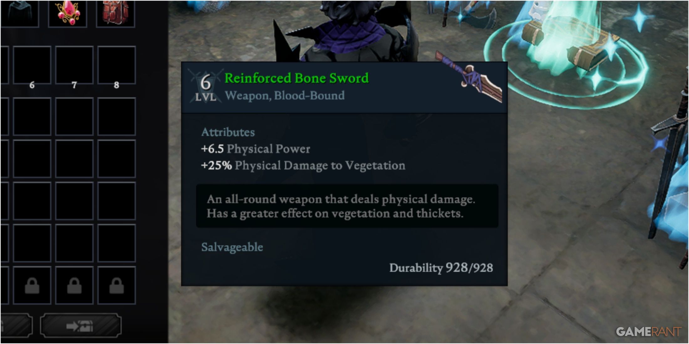 Reinforced Bone Sword In V Risisng