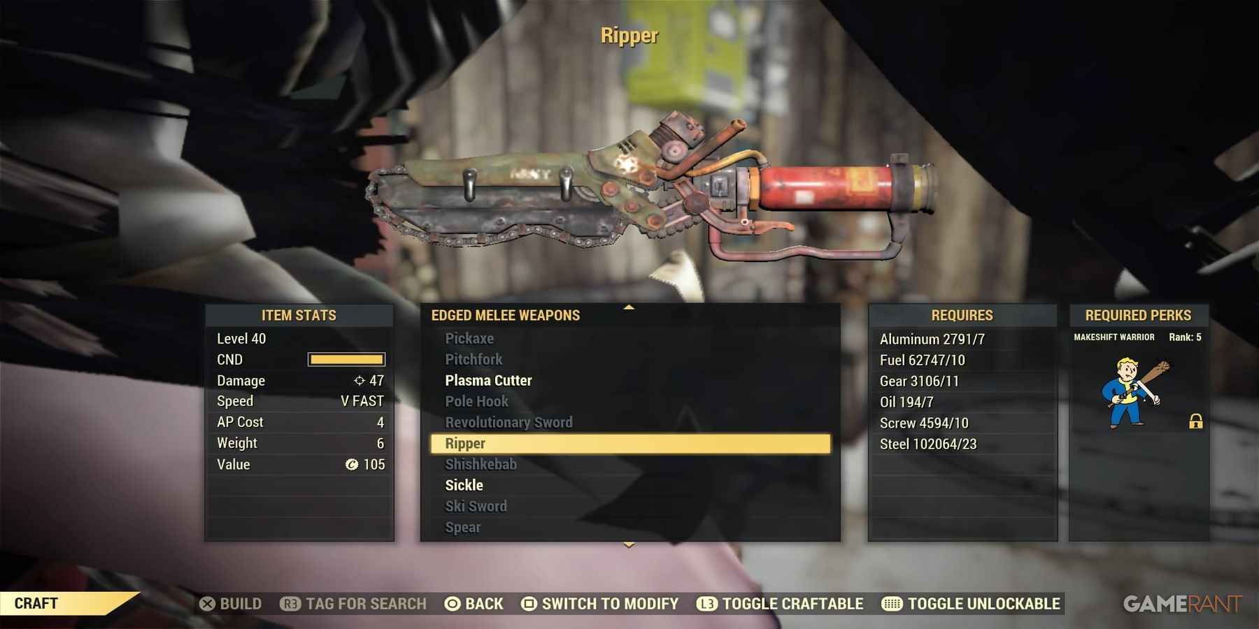 Ripper in Fallout 76