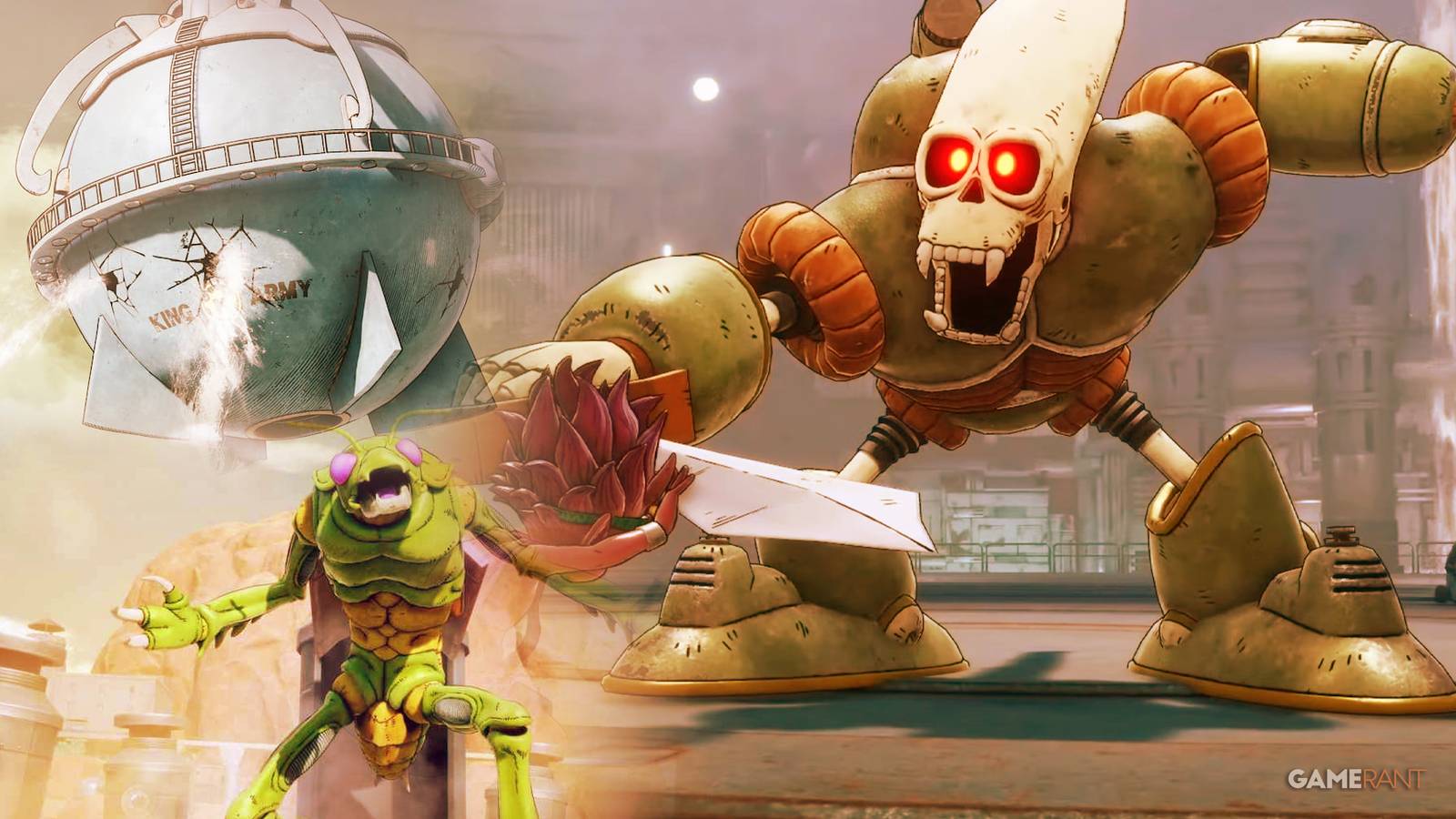 Sand Land bosses Cargo Airship, Insect Man Brigade, Battleship Defender