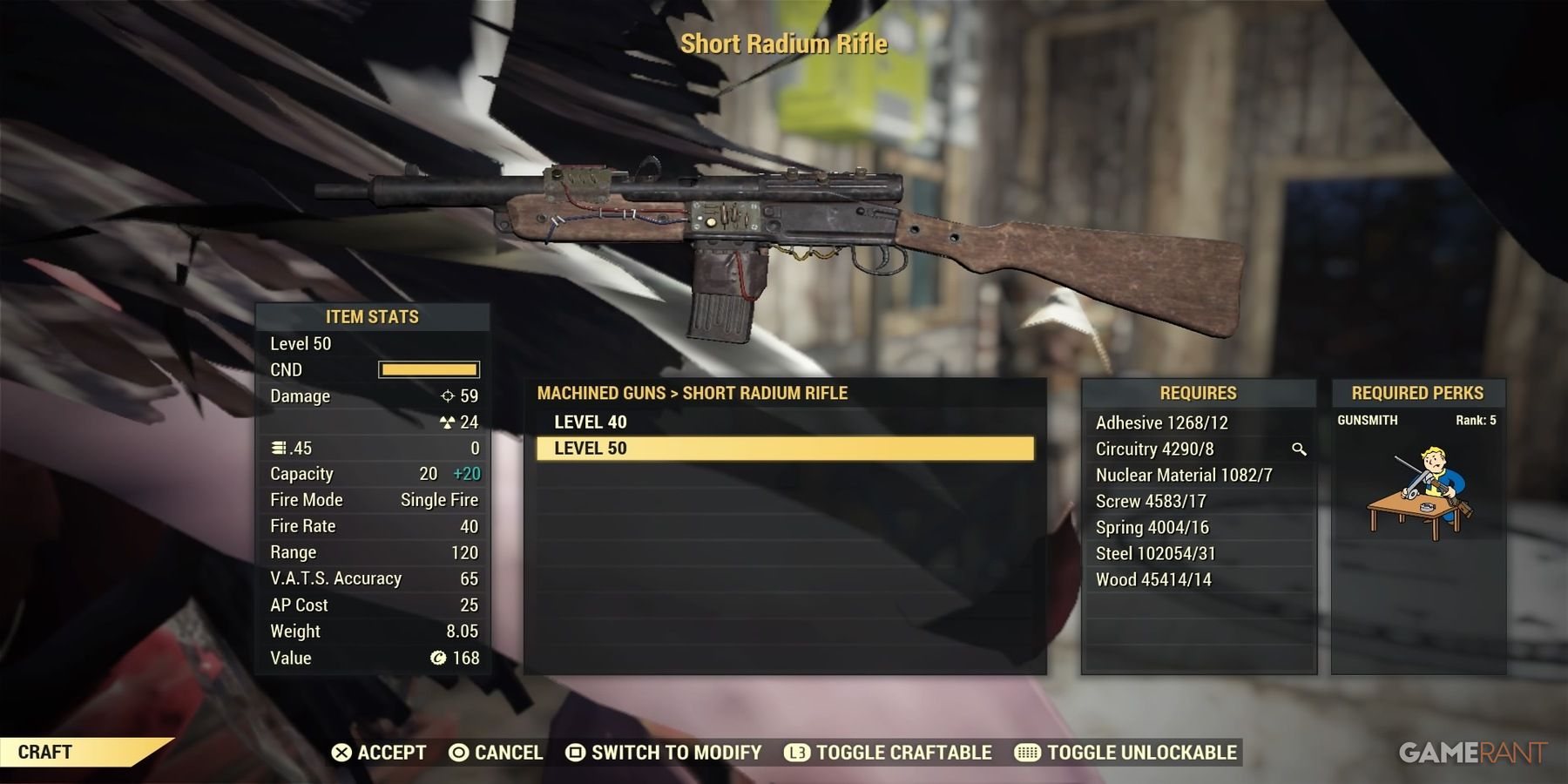 Short Radium Rifle in Fallout 76