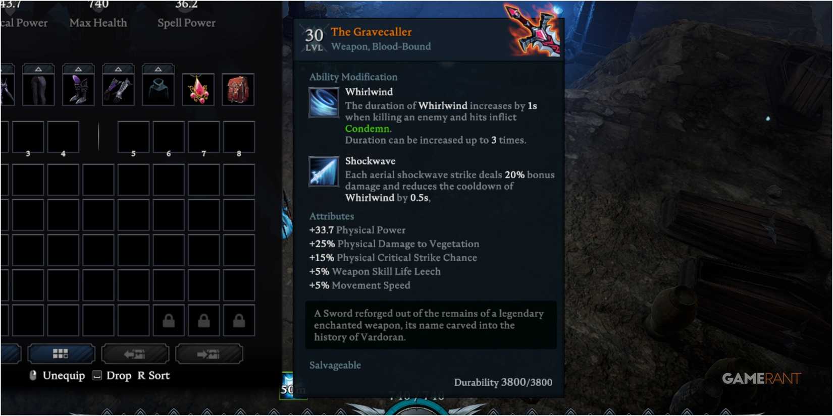 The Gravecaller Sword In V Risisng