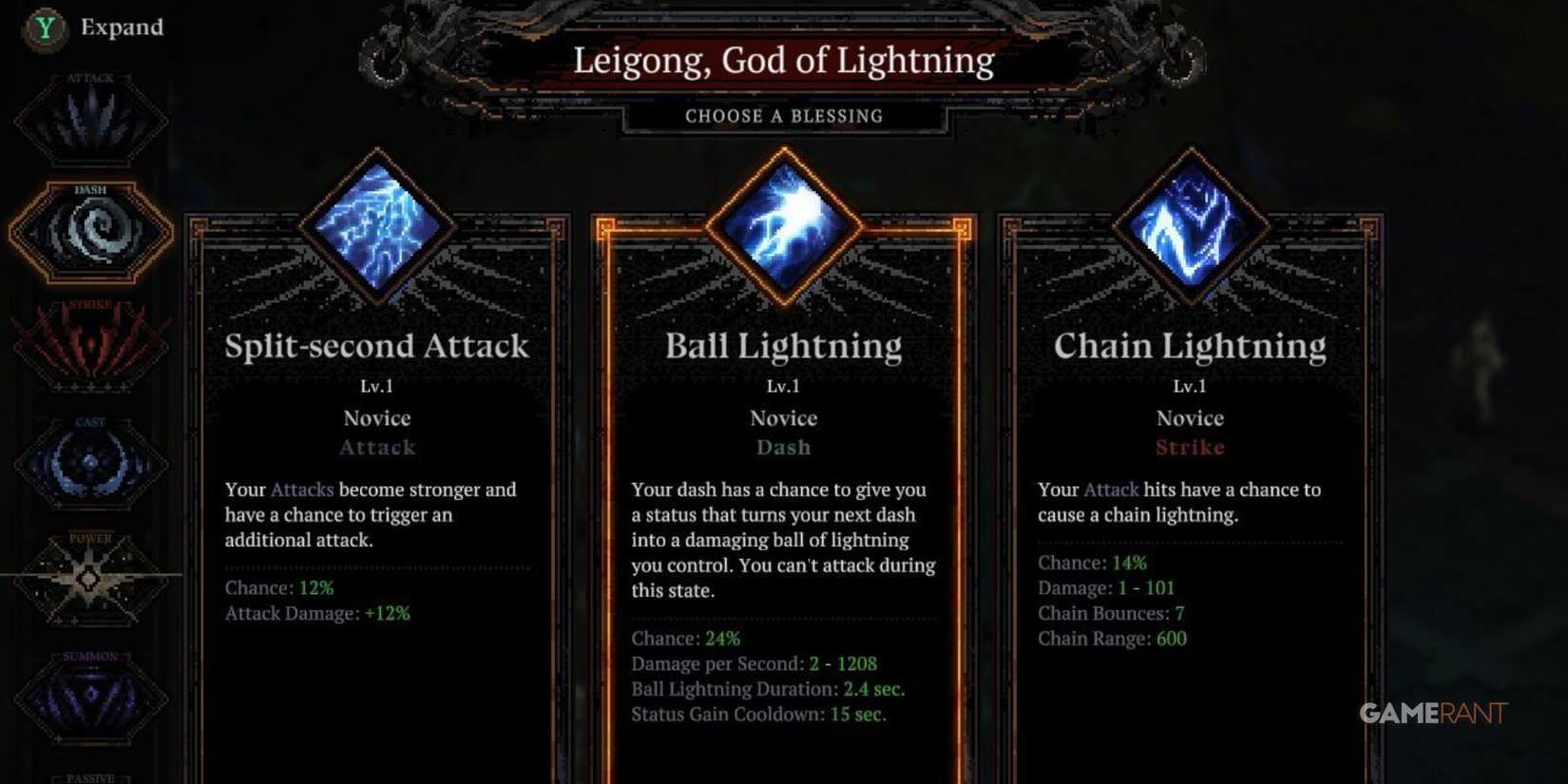 A player about to get Ball Lightning in Death Must Die