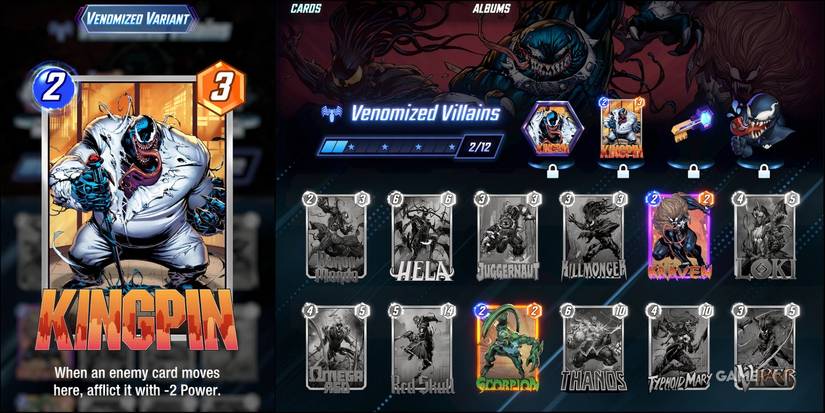 Venomized Villains Album marvel snap kingpin