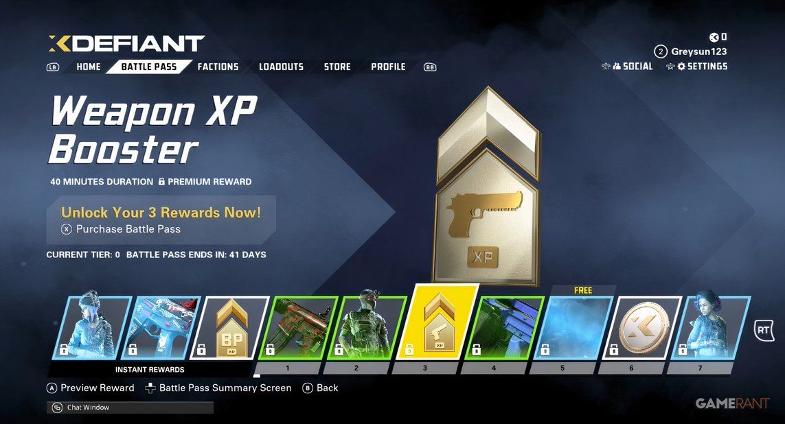 xdefiant weapon xp booster battle pass
