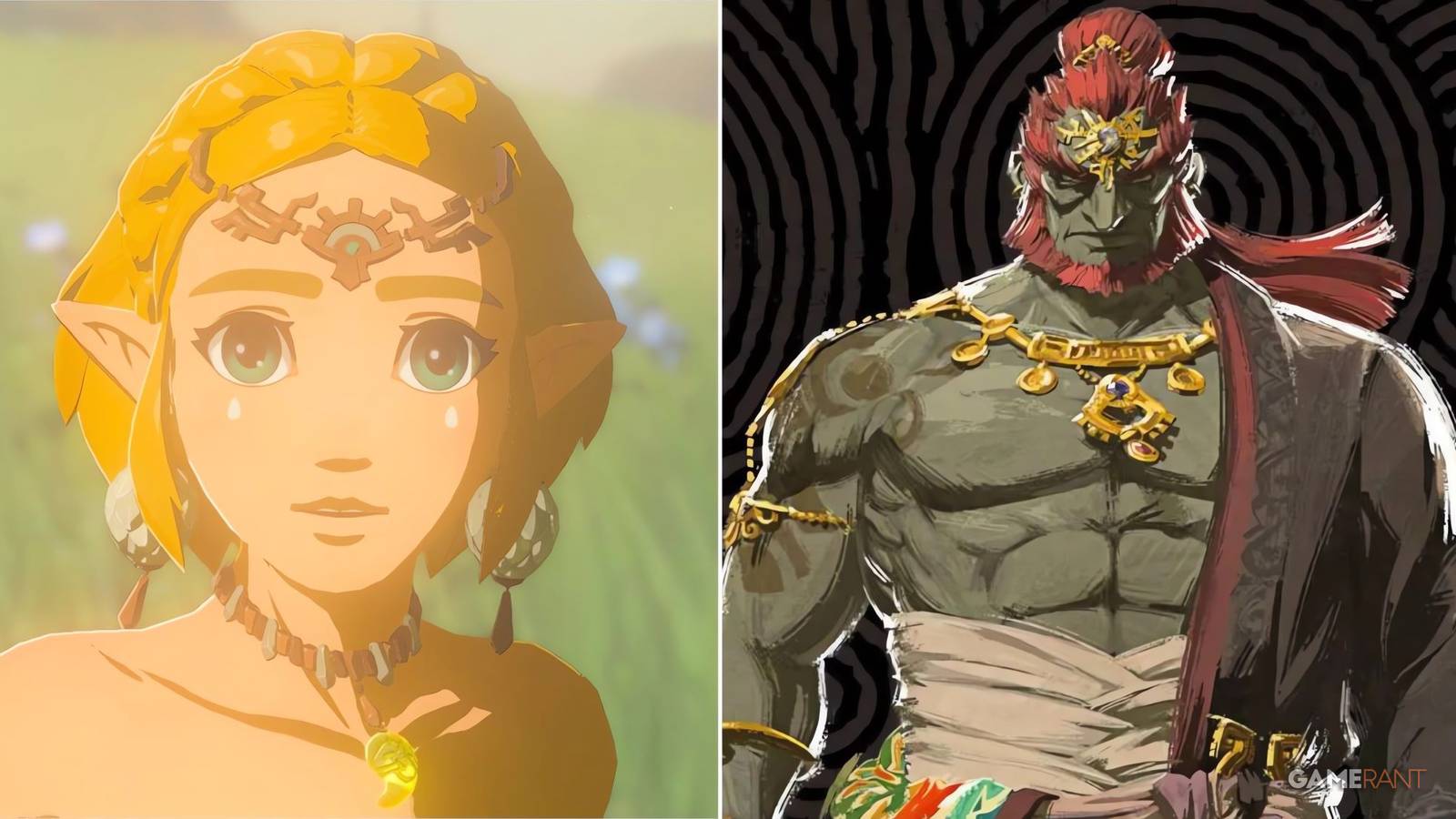 Zelda and Ganondorf from The Legend of Zelda Tears of the Kingdom 