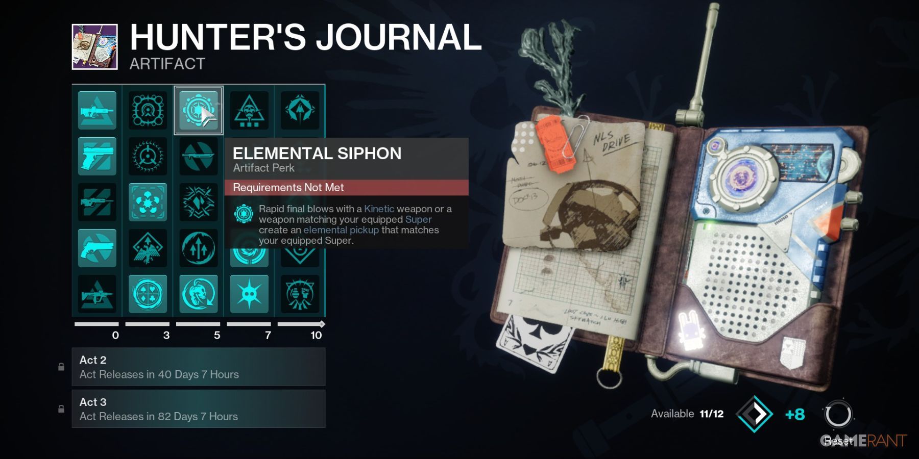 Destiny 2 Elemental Siphon Artifact Perk