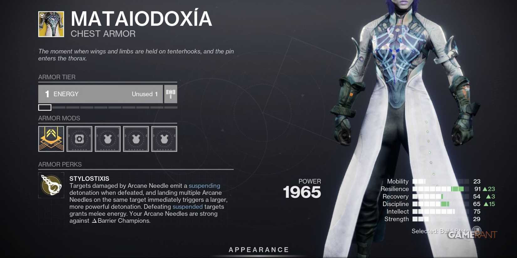 Destiny 2 Mataiodoxia Warlock Exotic Chestpiece