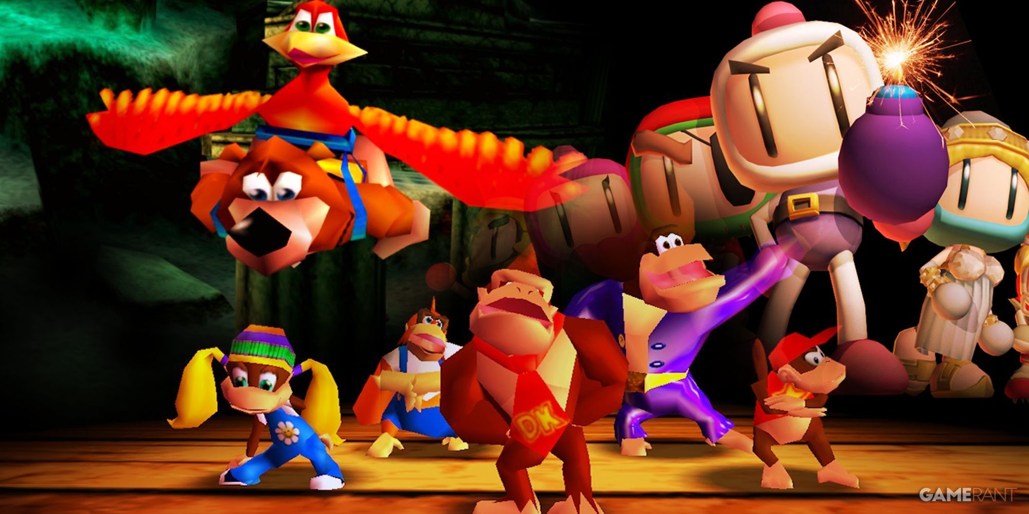 Nintendo 3D Platformer Games Banjo-Tooie, Donkey Kong 64, Bomberman 64