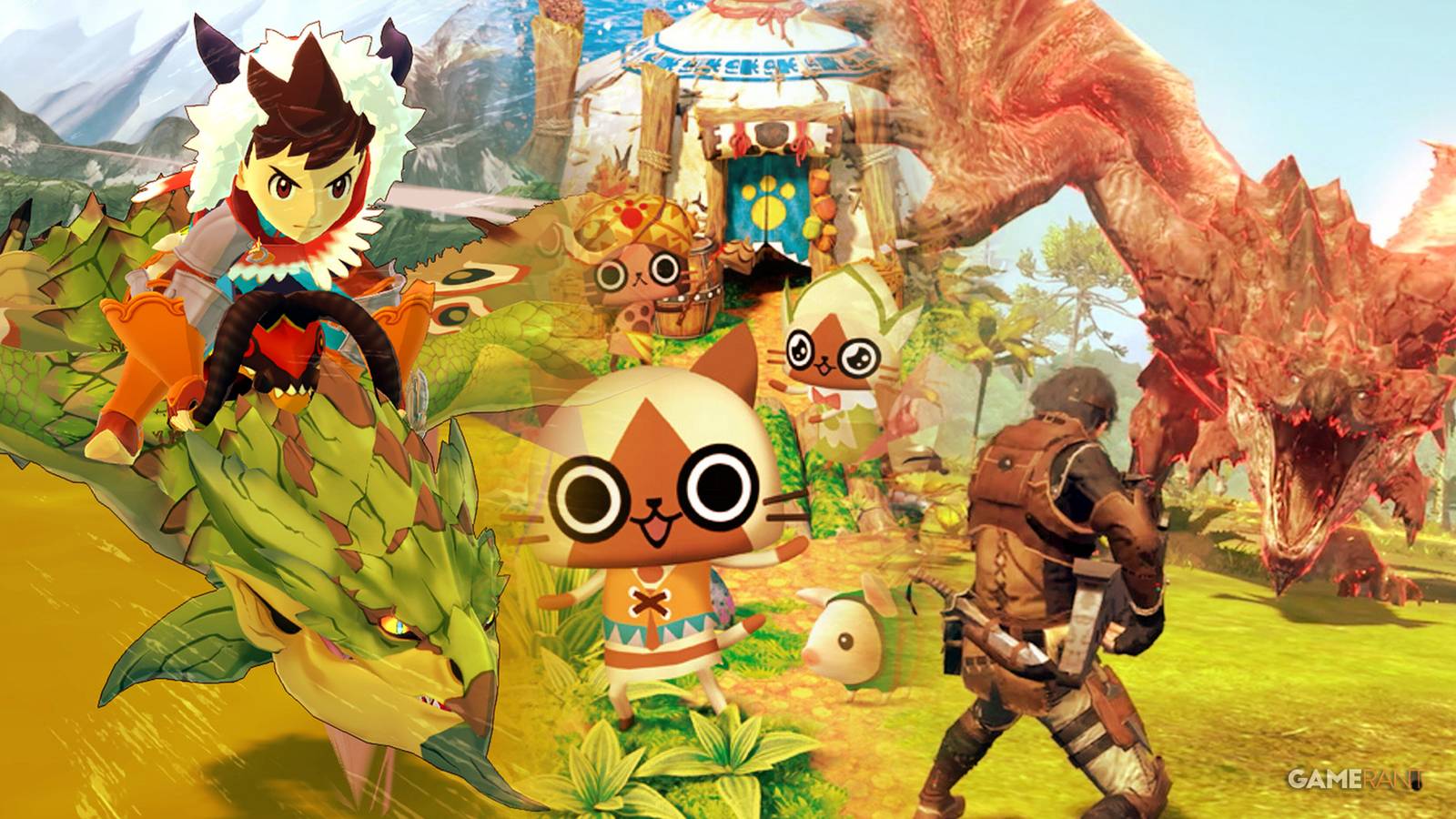 Monster Hunter Spin-Off Games Monster Hunter Riders, Monster Hunter Diary: Poka Poka Airou Village, Monster Hunter Now
