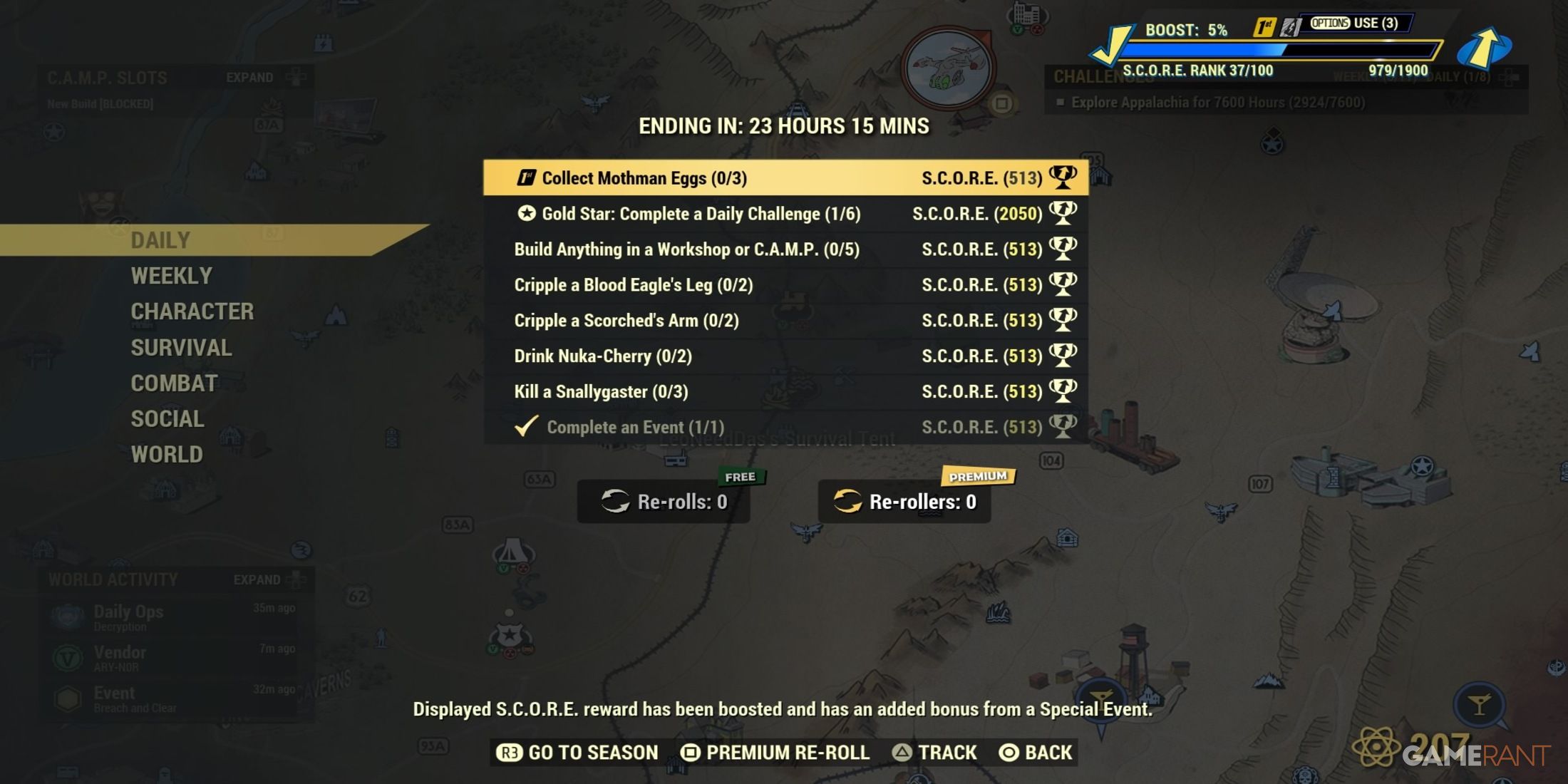 A List of Daily Challenges in Fallout 76