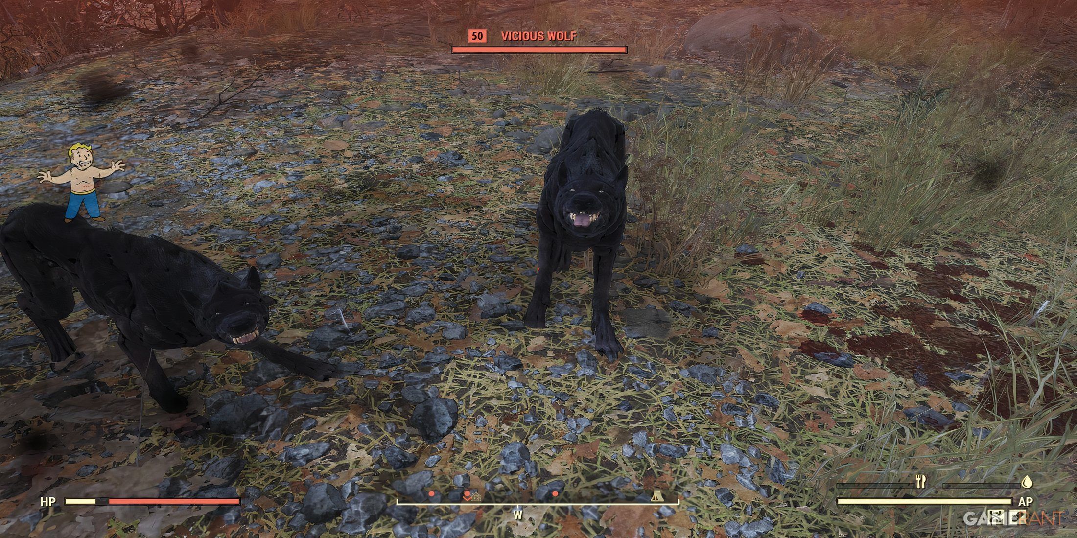 A Wolf Attack in Fallout 76