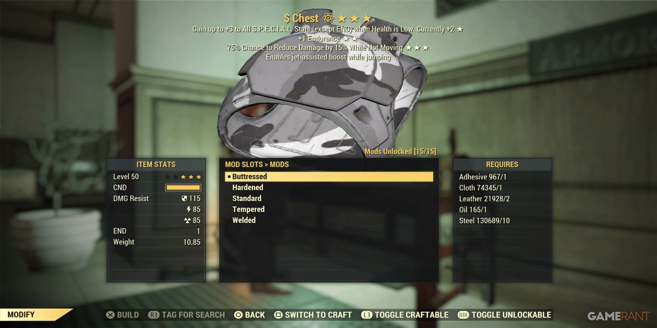 Adding Mods To Armor in Fallout 76