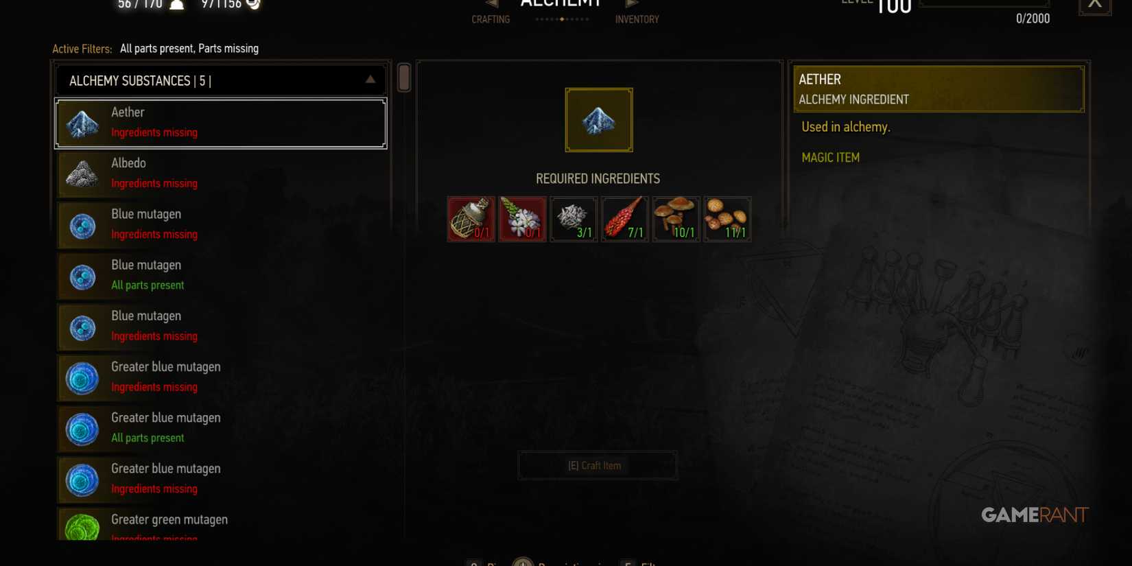 Alchemy in The Witcher 3