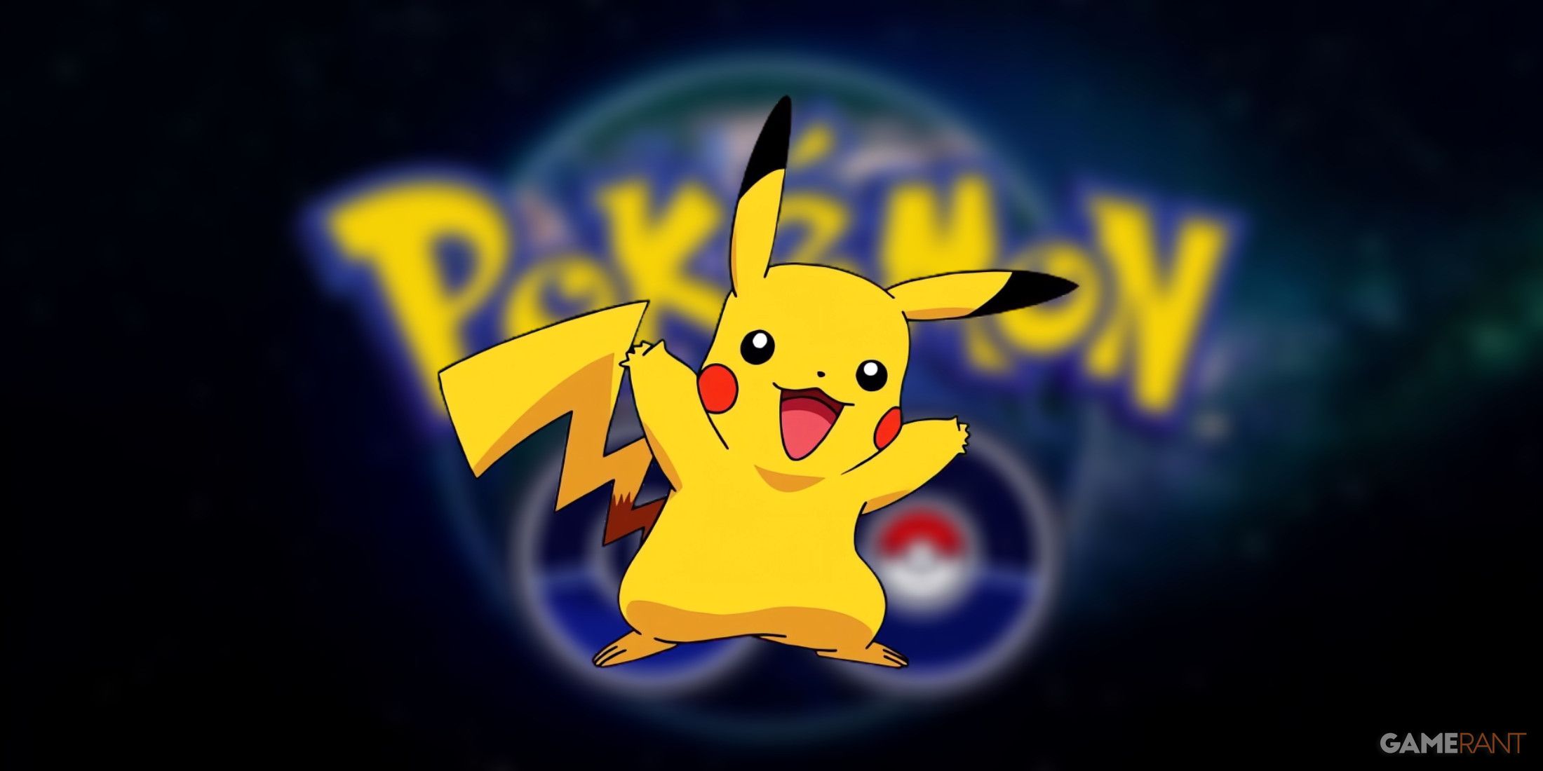 blurred pokemon go logo with pikachu