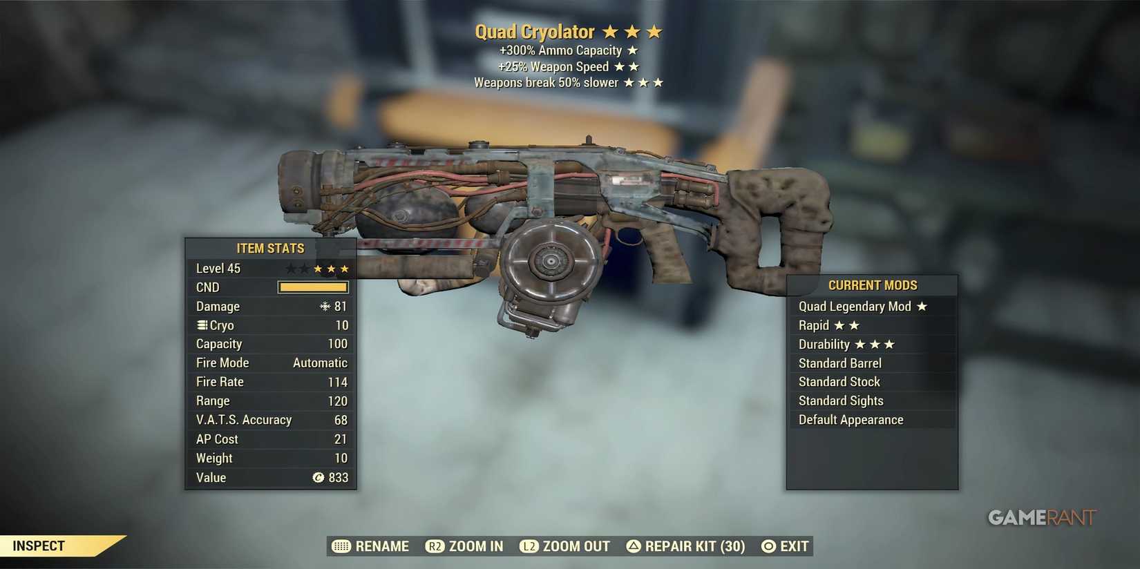 Cryolator in Fallout 76