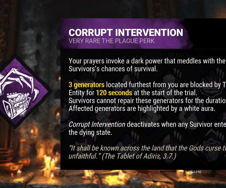 dead by daylight perk description corrupt intervention