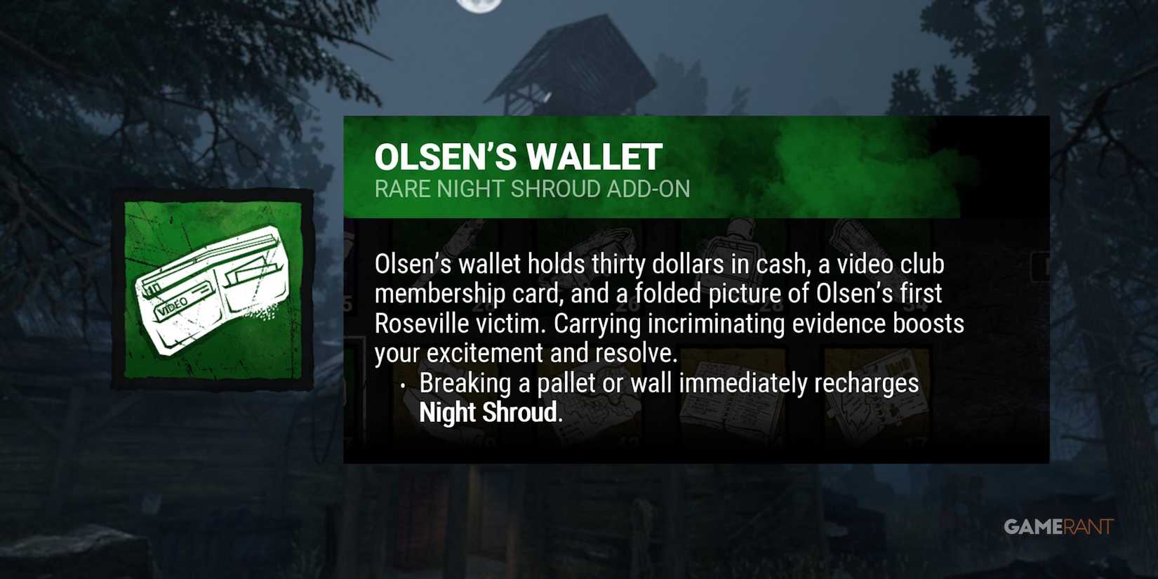 dead by daylight the ghost face olsen's wallet addon