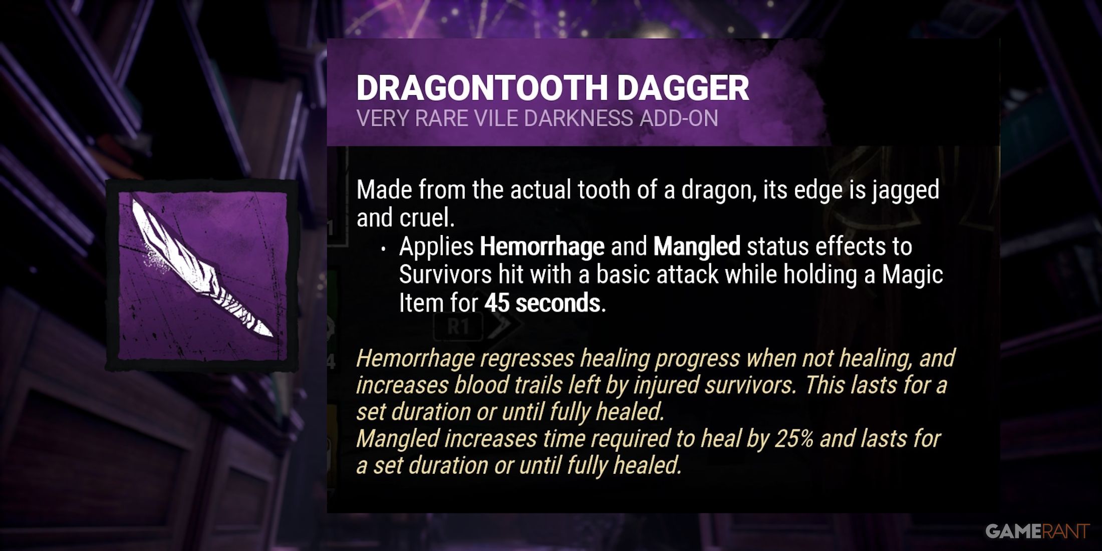 Dead by Daylight: The Lich Dragonfang Dagger Addon