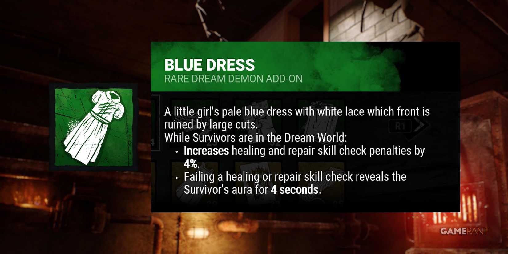dead by daylight the nightmare blue dress addon