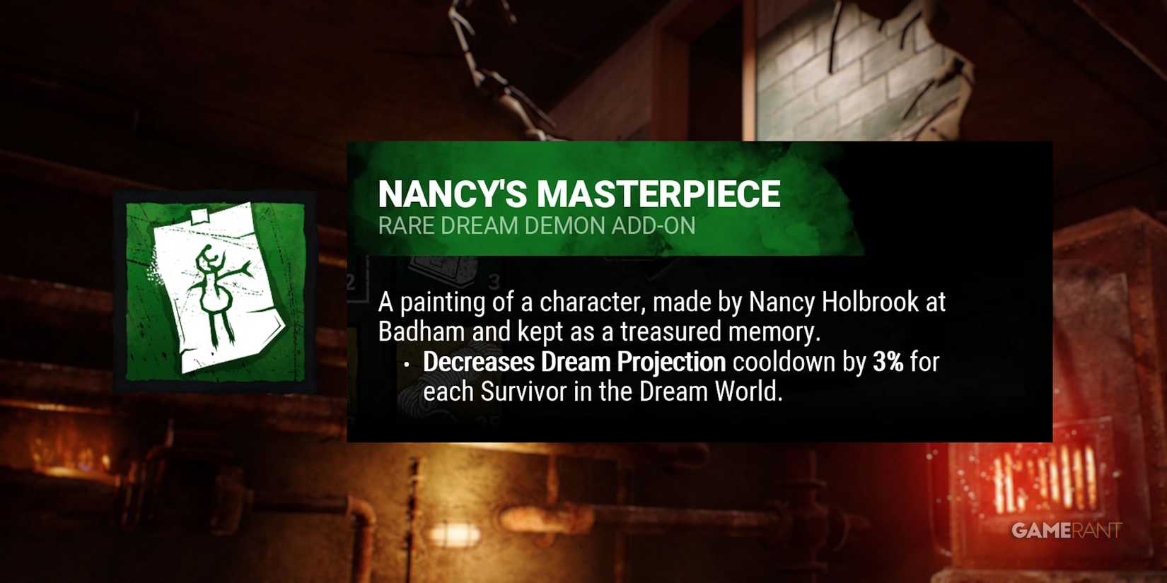 dead by daylight the nightmare nancy's masterpiece addon
