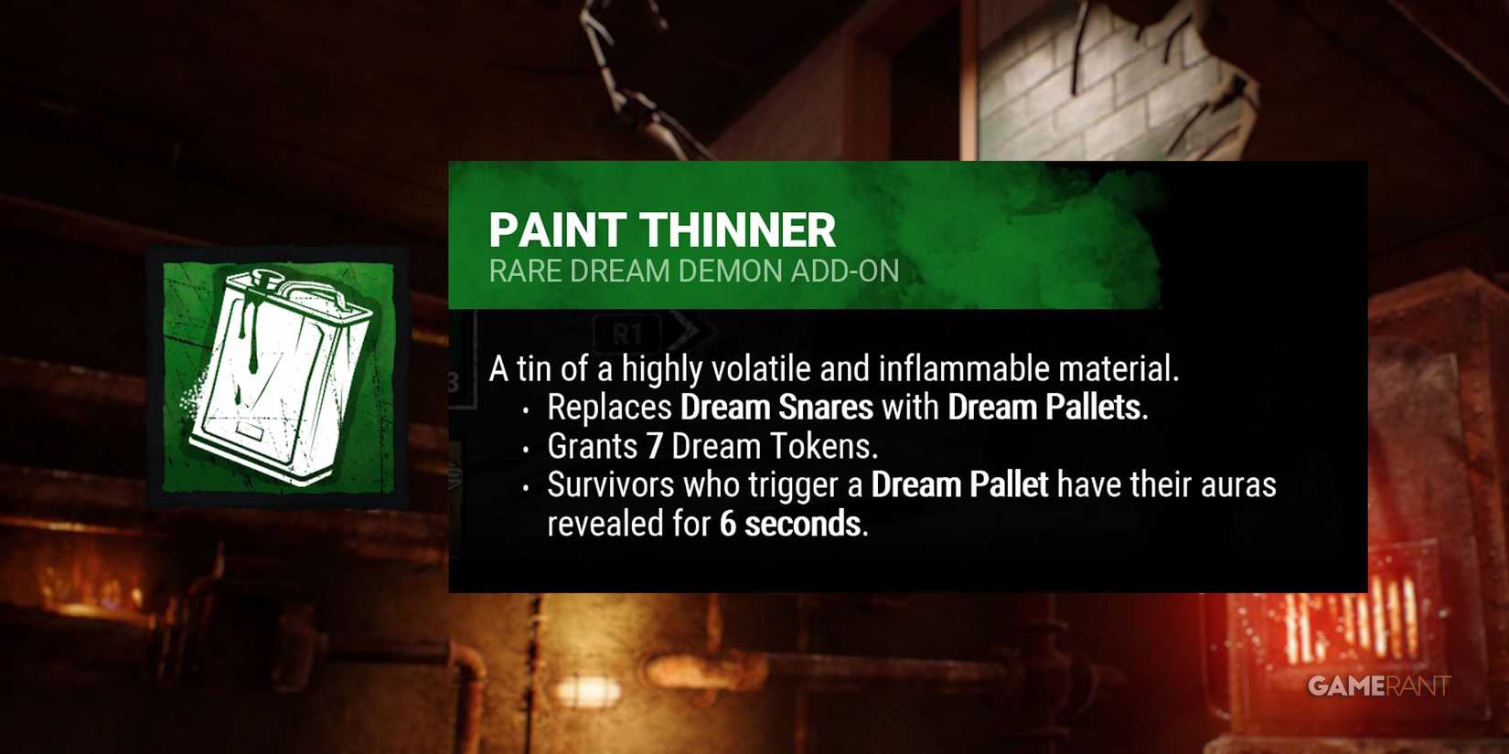 dead by daylight the nightmare paint thinner addon
