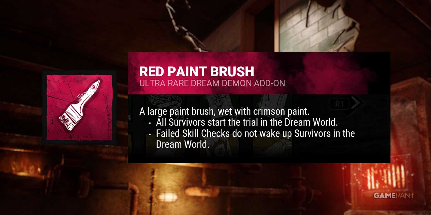 dead by daylight the nightmare red paint brush addon