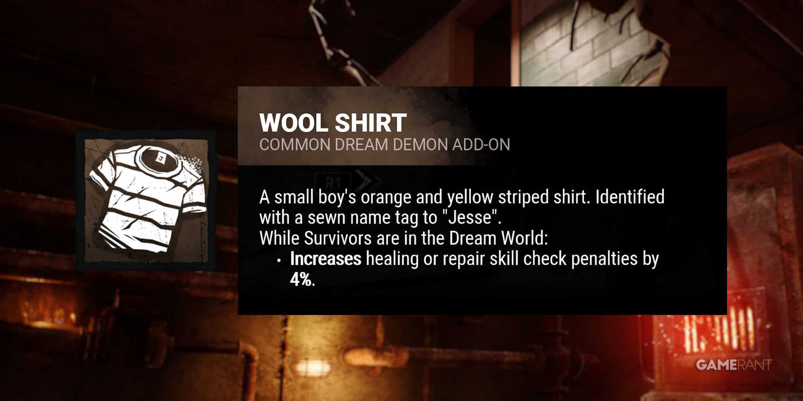 dead by daylight the nightmare wool shirt addon