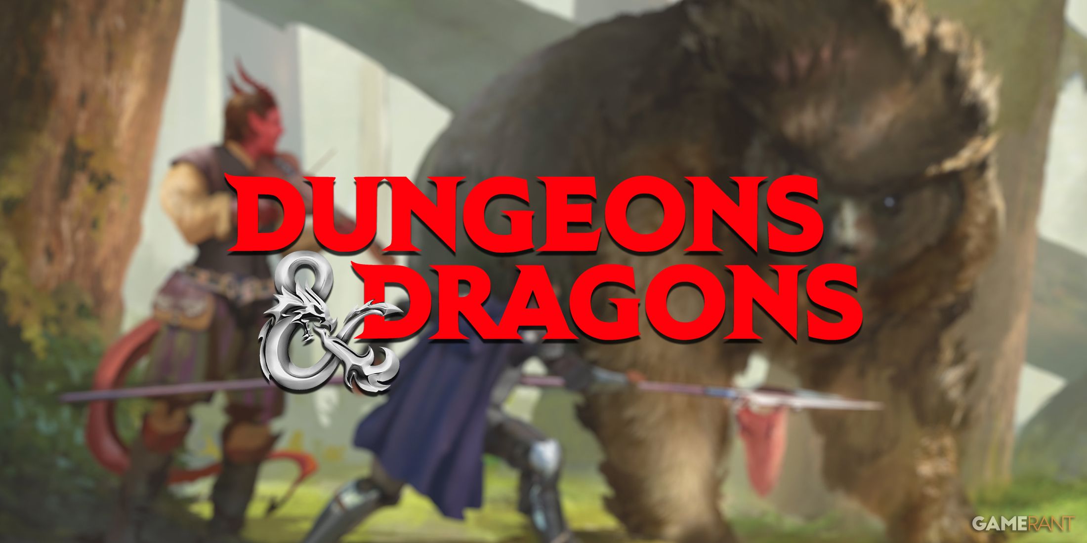 Dungeons and Dragons logo with Owlbear in the background