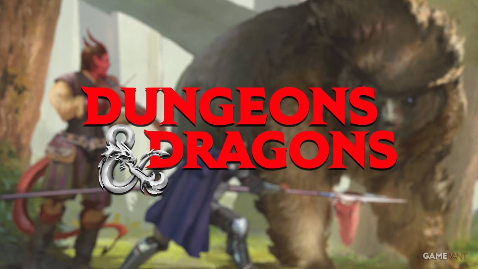 Dungeons and Dragons logo with Owlbear in the background