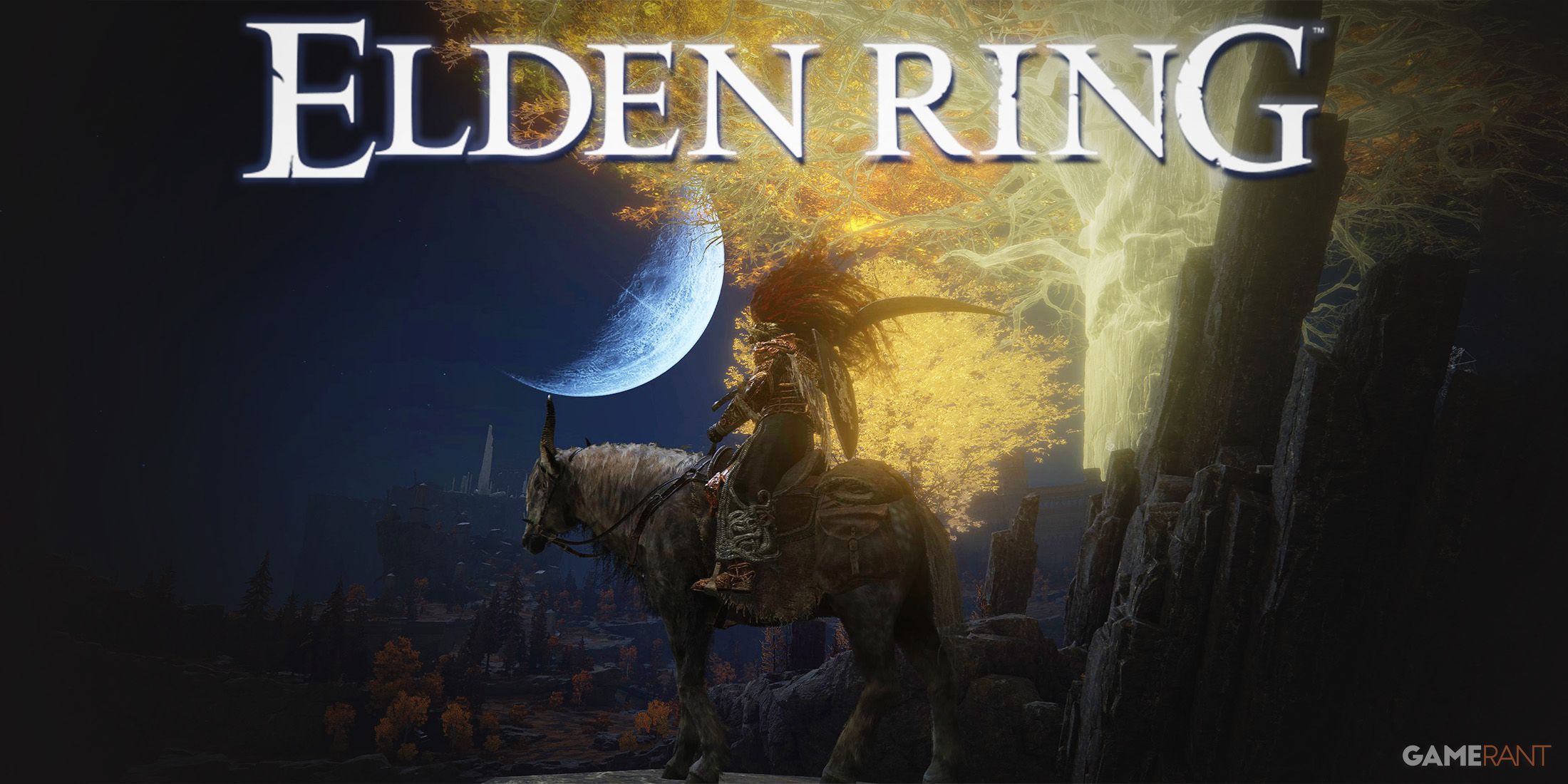 Elden Ring Moonfolk Ruins Erdtree view Tarnished on Torrent with game logo