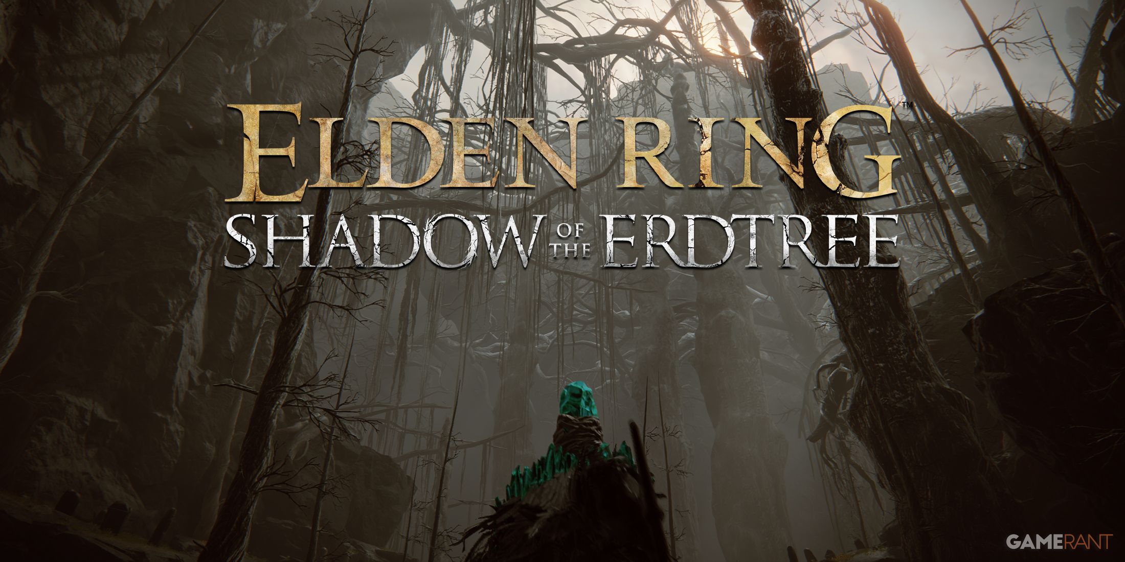 Elden Ring Shadow of the Erdtree logo in front of Abyssal Woods