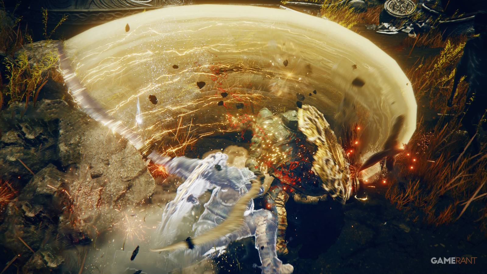 Elden Ring Shadow of the Erdtree Mimic Tear Ashes golden swing at shadow enemies