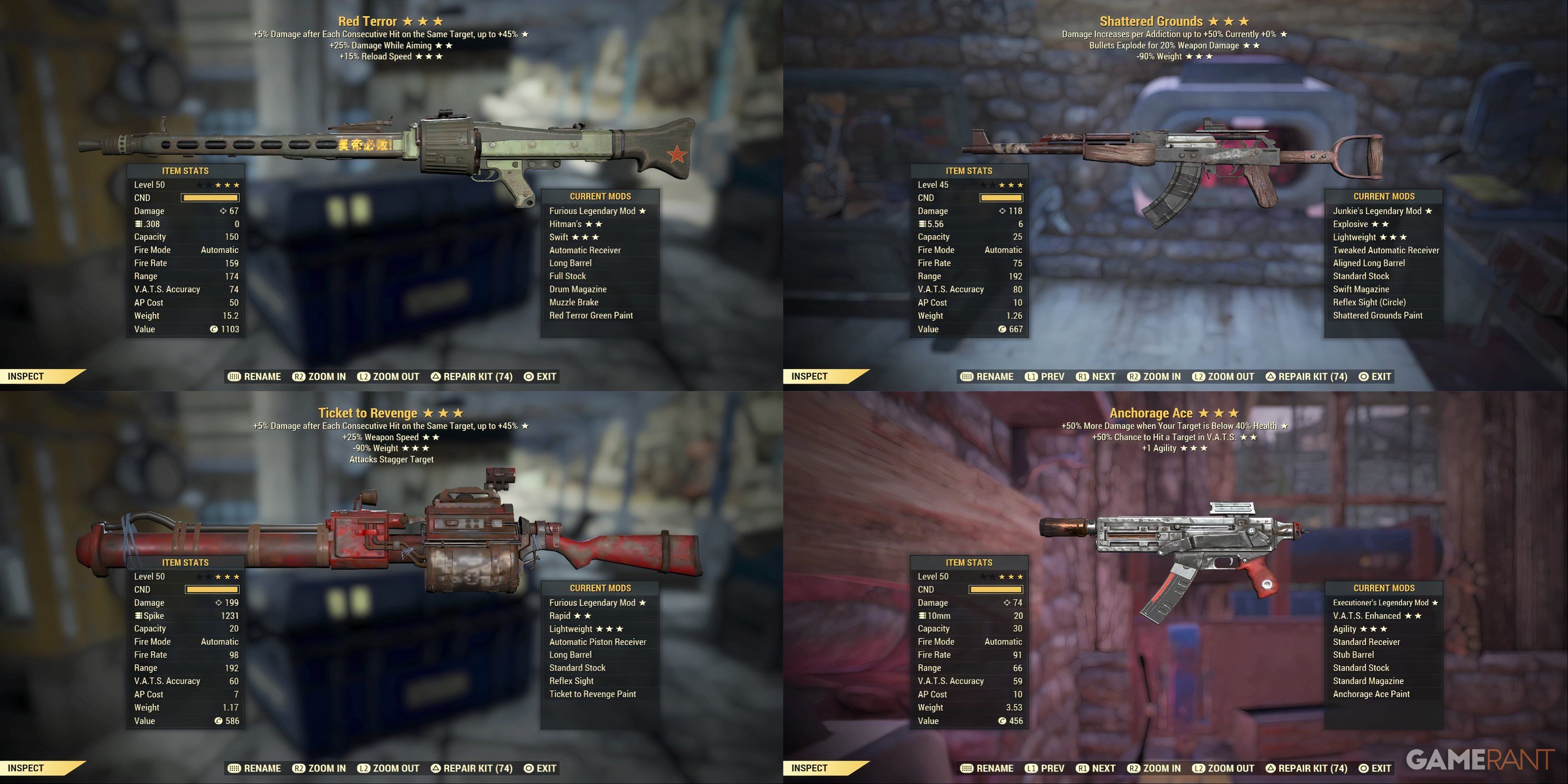 Fallout 76 Skyline Valley Weapons