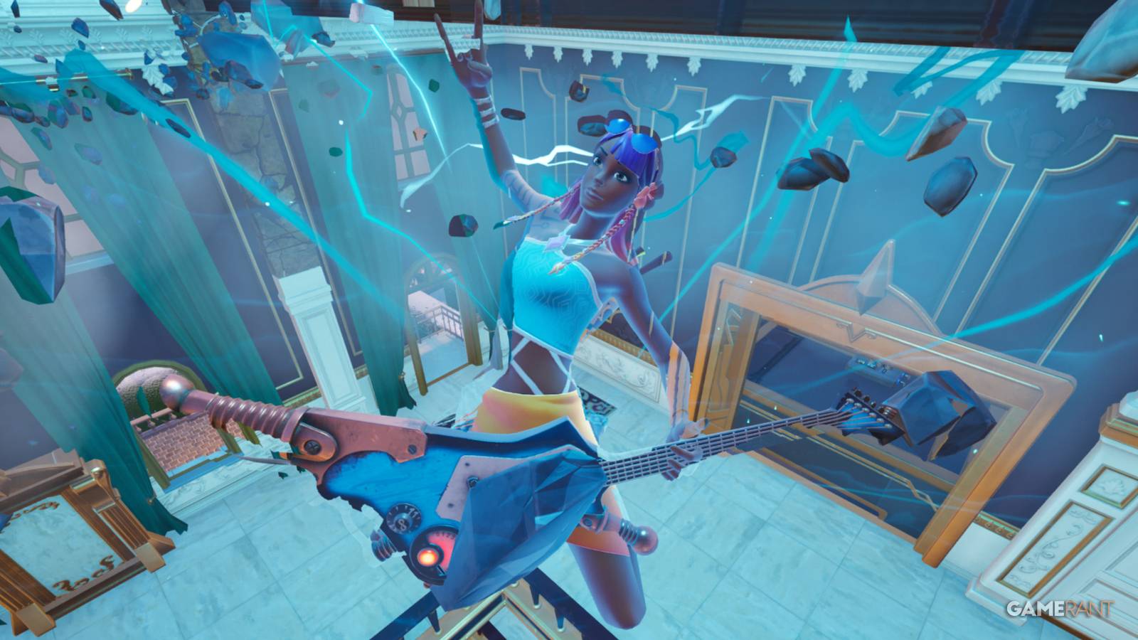 fortnite player holding the ride the lightning item