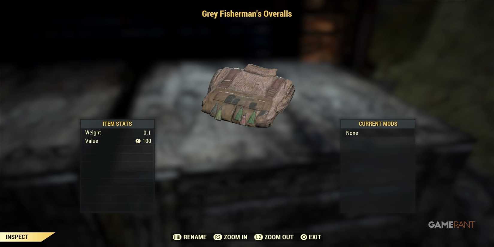 Grey Fisherman's Overalls in Fallout 76