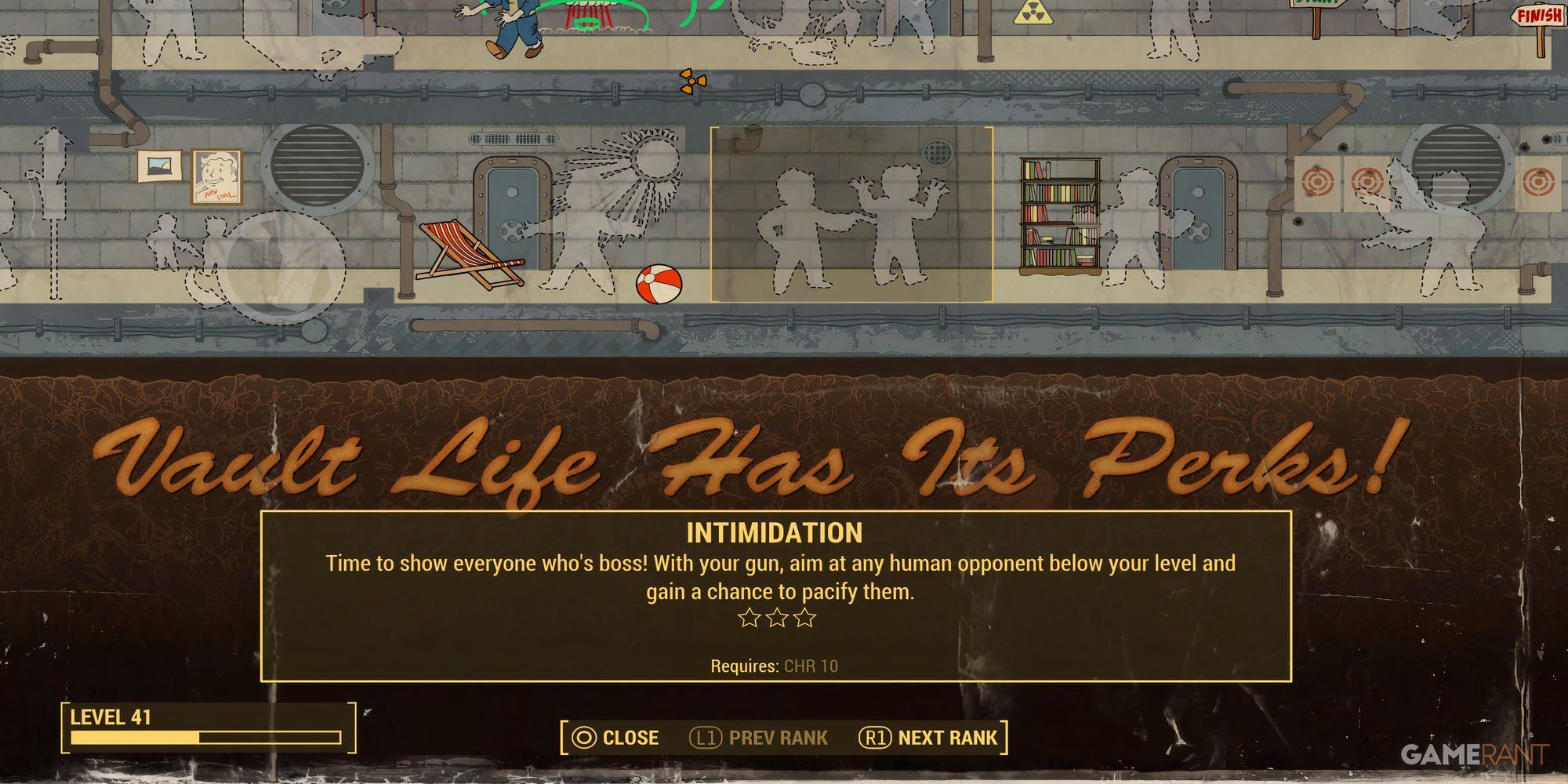 The Intimidation Perk with its description in the perk menu