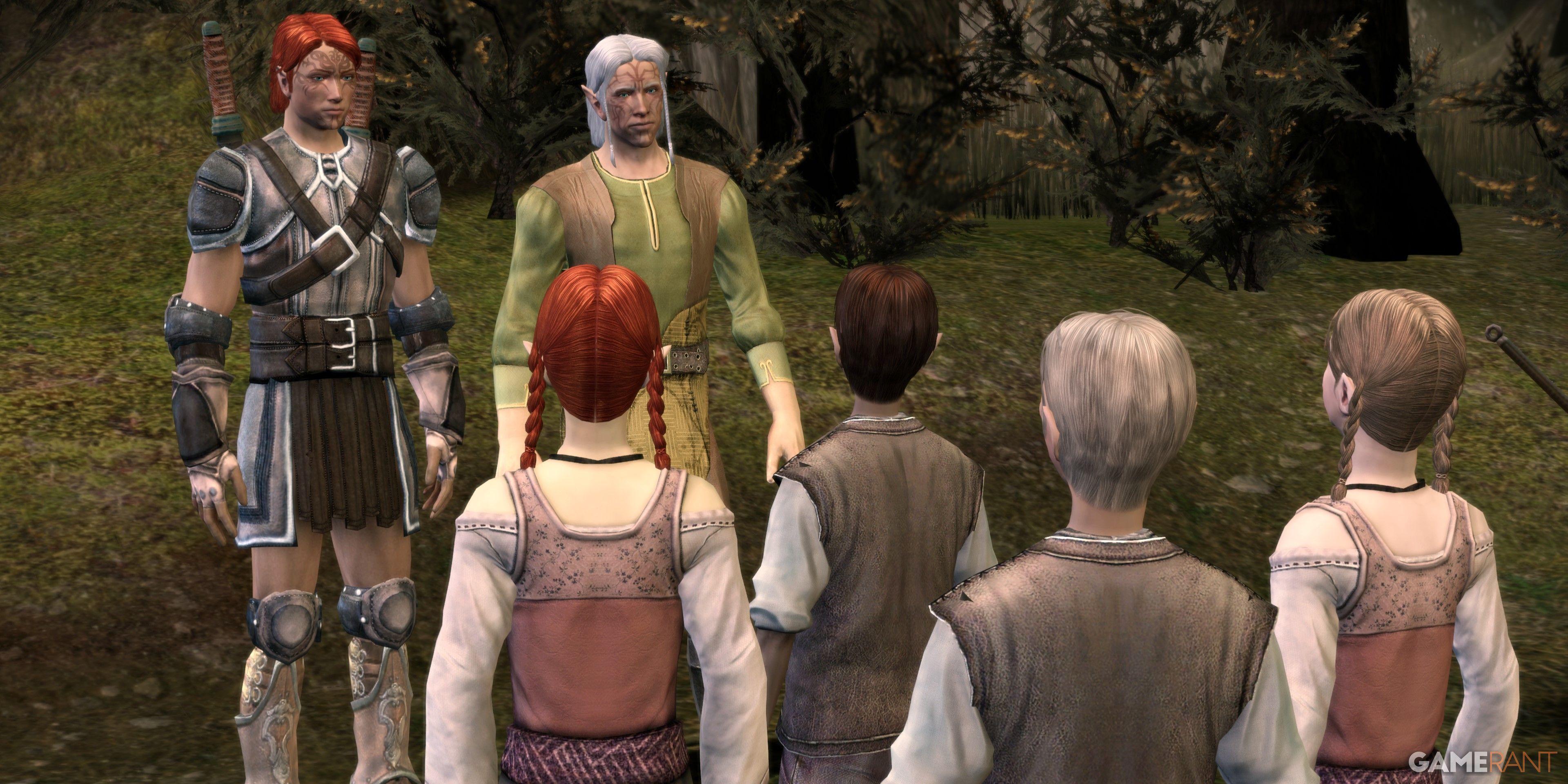 Mahariel and Paivel tell the children about Dalish history in the Dalish Elf origin