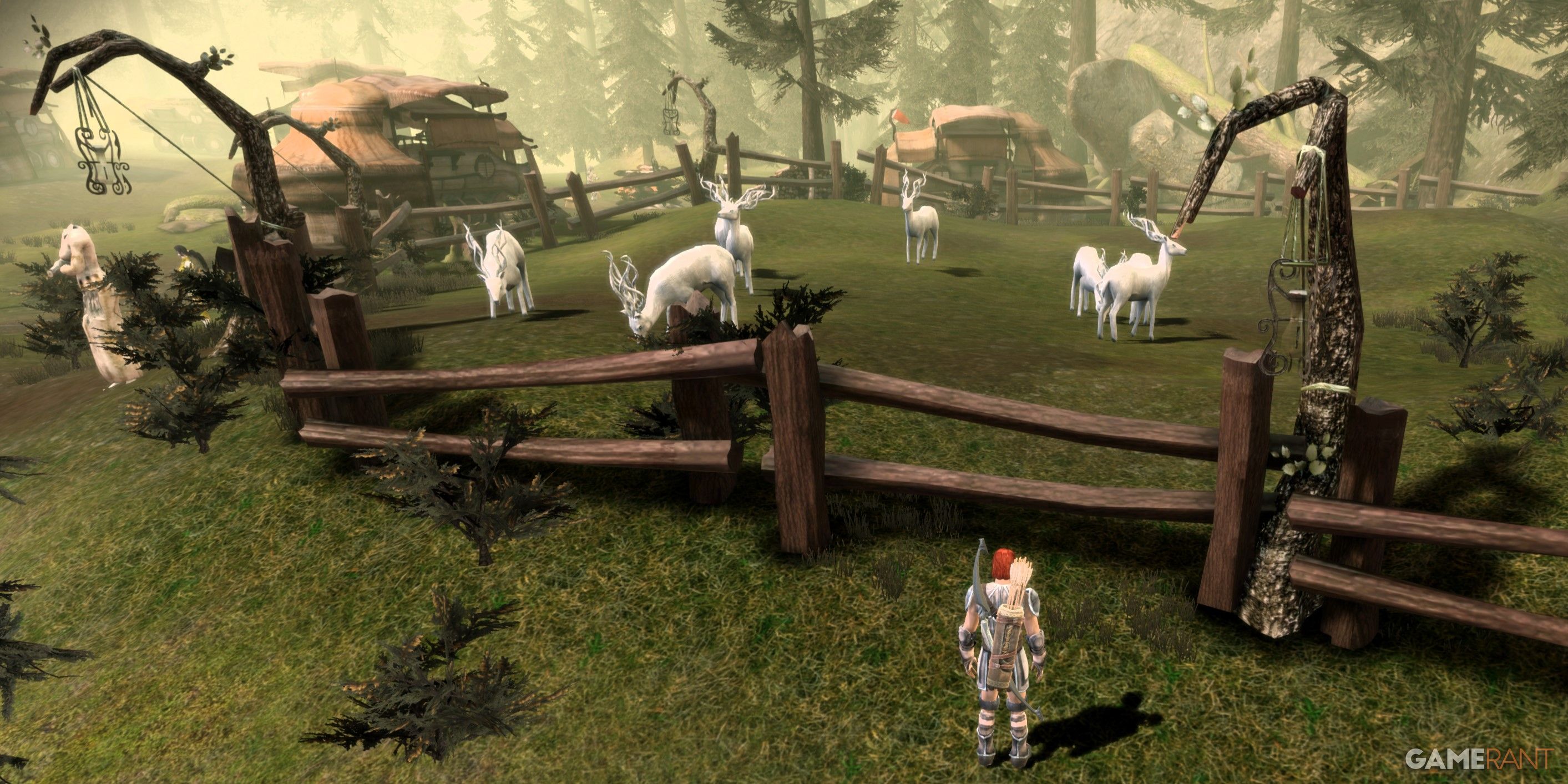 Mahariel in front of the clan's halla herd in the Dalish Elf origin in Dragon Age Origins-2