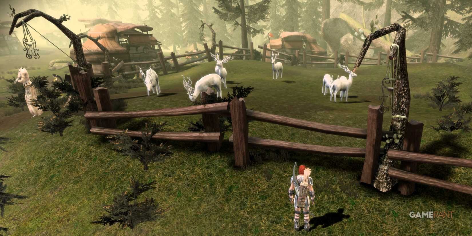 Mahariel in front of the clan's halla herd in the Dalish Elf origin in Dragon Age Origins-2