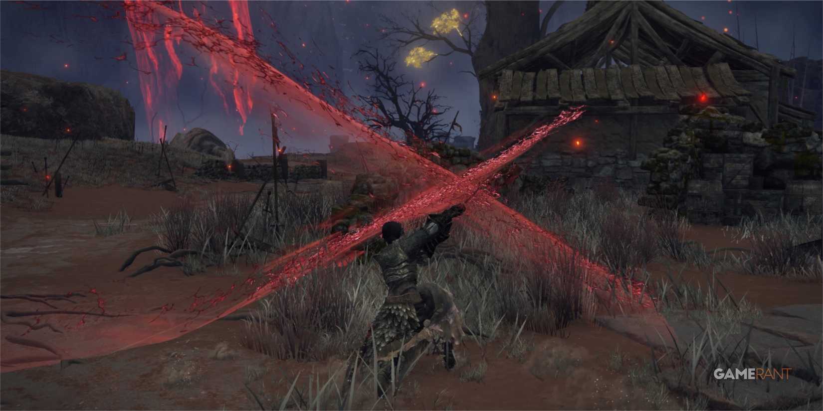 Elden Ring: 10 Best Unique Weapon Skills, Ranked Player slashing the air with blood slashes