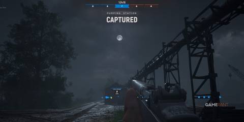 Staring at the moon while holding a rifle in Hell Let Loose