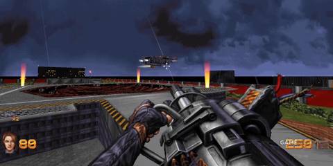 10 Hardest First-Person Shooter Games On The PS5, Ranked Aiming a large chain gun at a flying vehicle 