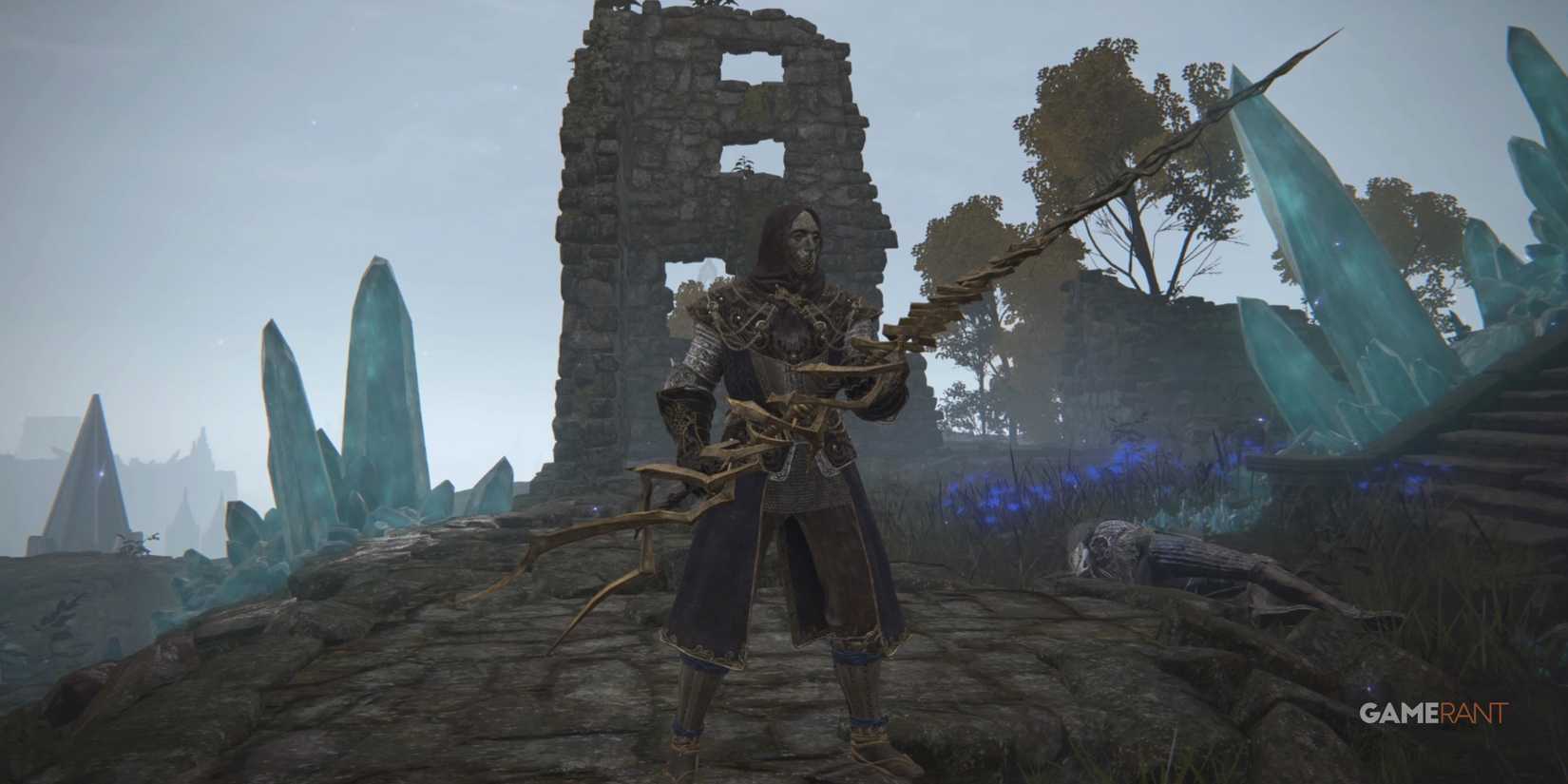 Elden Ring player standing near ranni's rise with the bolt of Gransax after killing blithe