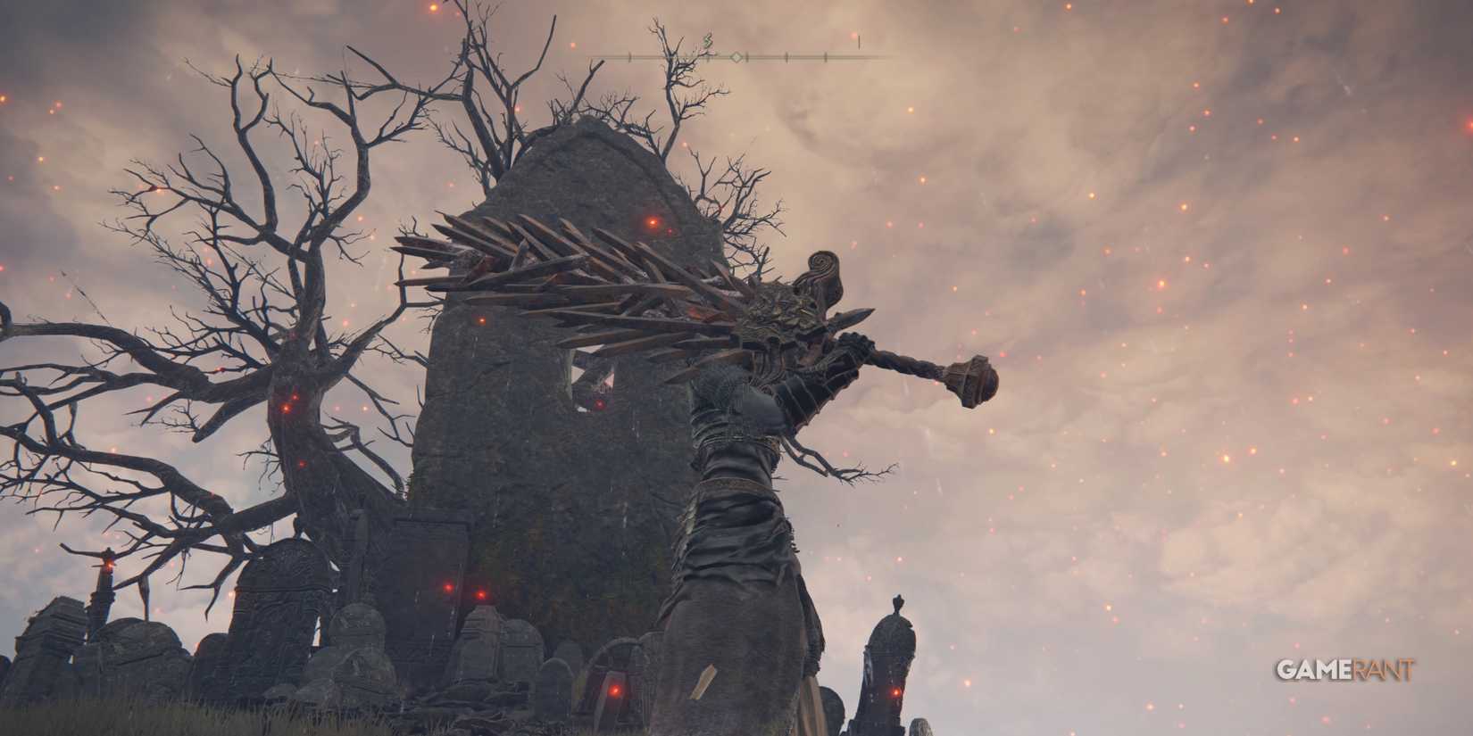 Elden Ring player holding the sword made of swords at the end of castle Morne