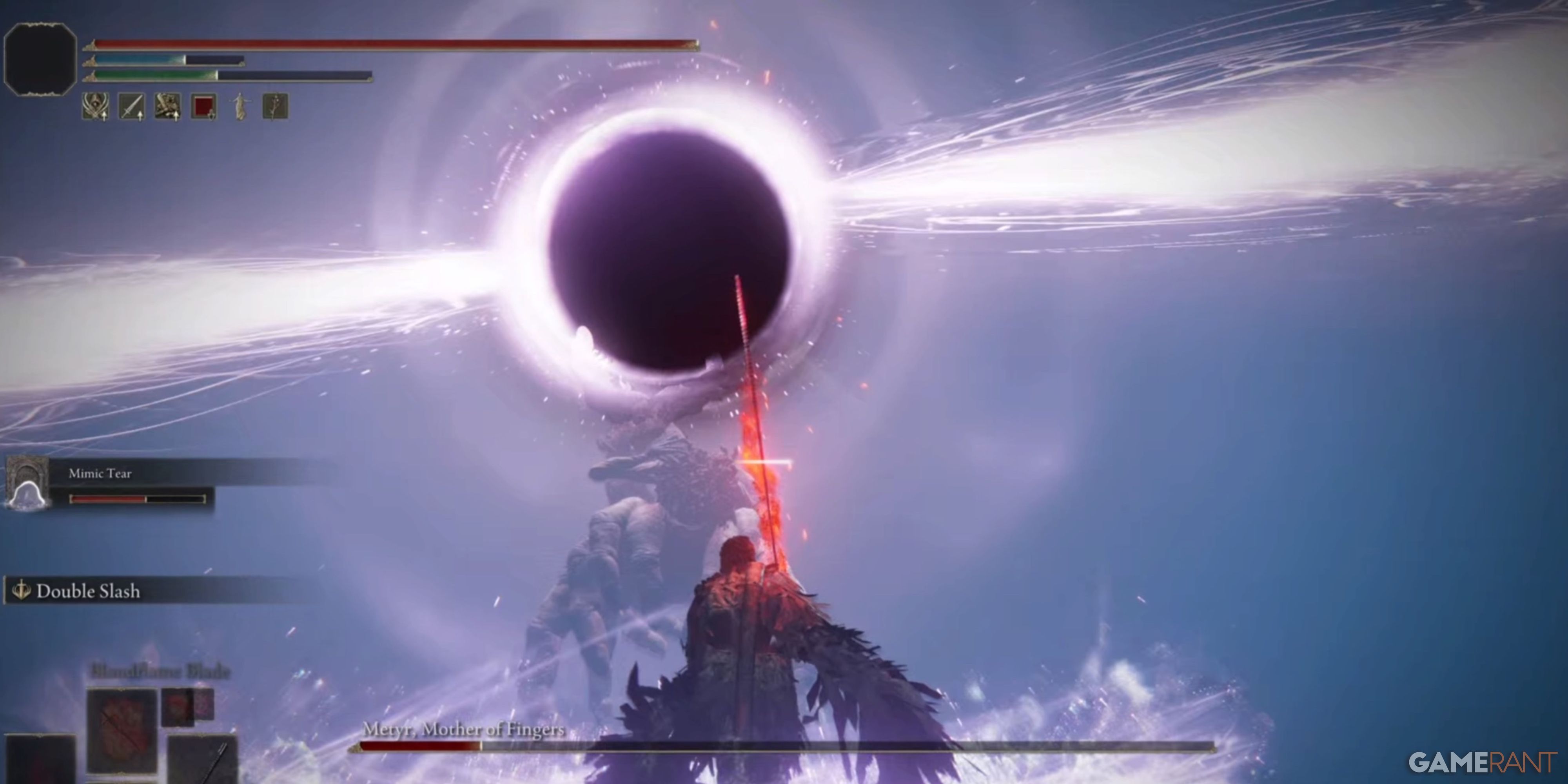 Elden Ring Shadow of The Erdtree: Every Boss Fight In Scadu Altus, Ranked player fights with Metyr as they fire a large black hole attack 