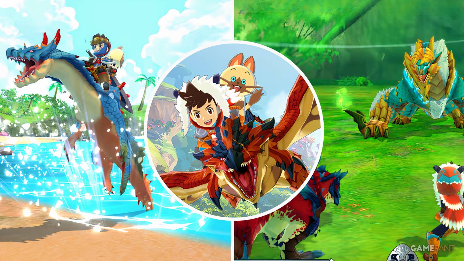Monster Hunter Stories - Various Monsties Split Image